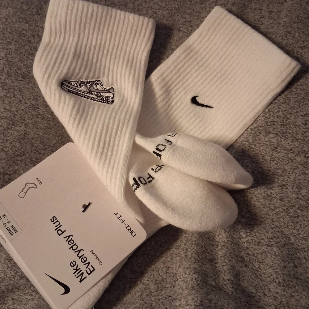 White Nike AF1 Socks